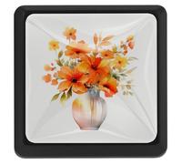 Watercolor Orange Vase 3 Pack Modern Drawer Pulls Handles, ABS & Glass Cabinet Knobs for Kitchen Bathroom Furniture