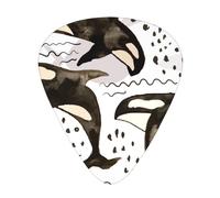 Watercolor Orcas,12 Pcs Guitar Pick,3 Different Thickness Plectrums for Acoustic Guitar Bass Ukulele (0.46mm 0.96mm 0.71mm)
