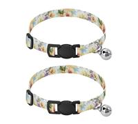 Watercolor Orchids Flowers Pastel Easy to Clean Cats Collar 2 Pack Collar for Kitten