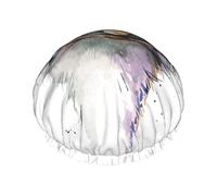 Watercolor Ostrich Shower Cap For Women Adjustable Double Layer Waterproof Bathing Shower Hat Hair Protection Reusable Ladies Spa Salon Shower Hat