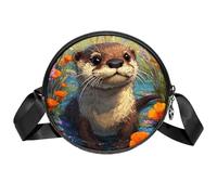 Watercolor Otter Pattern Small Crossbody Bags Wallet Bags with Adjustable Shoulder Strap & Large Capacity for Women