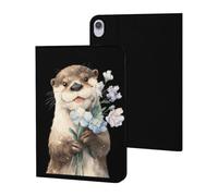 Watercolor Otter Wildflower Cute Tablet Case Compatible with iPad