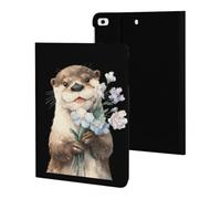 Watercolor Otter Wildflower Cute Tablet Case Compatible with iPad