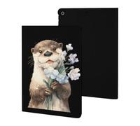 Watercolor Otter Wildflower Cute Tablet Case Compatible with iPad