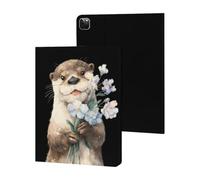 Watercolor Otter Wildflower Cute Tablet Case Compatible with iPad