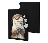 Watercolor Otter Wildflower Cute Tablet Case Compatible with iPad