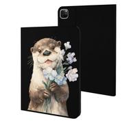 Watercolor Otter Wildflower Cute Tablet Case Compatible with iPad