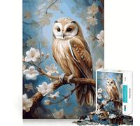 Watercolor Owl On A Branch 1000 Piece Jigsaws Creative Skill Toy Tight Lock No Loose Pieces Bonding Activity for Loved Ones (38x52cm)
