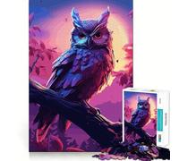 Watercolor Owl On A Branch 1000 Piece Jigsaws Creative Skill Toy Tight Lock No Loose Pieces Bonding Activity for Loved Ones (38x26cm)