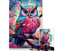 Watercolor Owl On A Branch 1000 Piece Puzzle For Adults Mind Skill Play Laser Cut for Flawless Fit Rewarding Activity for Rainy Days (50x75cm)