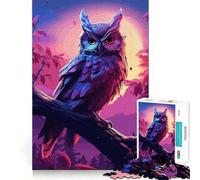 Watercolor Owl On A Branch 1000 Piece Puzzle For Adults Mind Skill Play Laser Cut for Flawless Fit Rewarding Activity for Rainy Days (50x75cm)