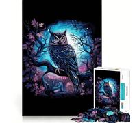 Watercolor Owl On A Branch 1000 Piece Teenager Puzzles Mental Focus Game Precision Cut Smooth Edges Christmas Stocking Stuffer Game (50x75cm)