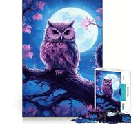 Watercolor Owl On A Branch Jigsaw 1000 Pieces for Teenagers Mind Boost Fun Zero Gap Captivating Leisure for Cozy Indoors (38x26cm)