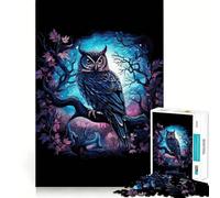 Watercolor Owl On A Branch Jigsaw 1000 Pieces Memory Skill Fun Smooth Edge Perfect Interlock Fun-filled Way to Fill Empty Hours (38x26cm)