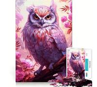 Watercolor Owl On A Branch Jigsaw for Teenagers1000 Pieces Mind Boost Game Firm Fit Secure Assembly Bonding Activity for Loved Ones (38x26cm)