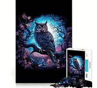 Watercolor Owl On A Branch Jigsaw Puzzle1000 Pieces Mind Train Fun Clean Cut Sturdy Components Captivating Leisure for Cozy Indoors (38x52cm)