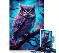 Watercolor Owl On A Branch Jigsaw Puzzles 1000 Cognitive Skill Toy Smooth Burr Free Surface Relaxing Indoor Group Activity (38x52cm)