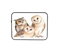 Watercolor Owls Family Laptop Sleeve Case Notebook Computer Pouch Tablet Briefcase Carrying Bag for Work 15 Inch