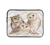 Watercolor Owls Family Waterproof Laptop Sleeves 14-16 Inch Padded Quilted Laptop Protector Bag Notebook Case