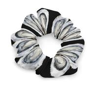 Watercolor Oysters Women Scrunchies for Ponytail Holders Soft Satin Elastic Hair Ties for All Hair Types