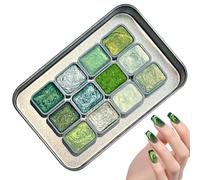 Watercolor Paint - 12 Color Glitter Set for Kids Art & Crafts | Portable Creative Supplies with Mineral Mica Pigment for Painting, Journaling, Scrapbooking & Classroom Projects, 6.4x9.9x1.2cm