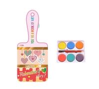 Watercolor Paint and Valentines Day Card Set 6 Color Watercolor Color for School Art Activity Kids Classroom Exchanges Kids Valentine Cards