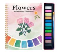 Watercolor Paint Book - 12-Color Water Painting Kit For Adults | Drawing & Coloring Book With Water Paints, Brushes, And Paper, Ideal For Beginners, Teens, Home Learning, Travel, Or Art Class
