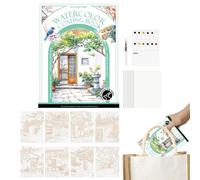 Watercolor Paint Book | 3-Fold Portable Professional | Kids Watercolor Journal Coloring Book Kit - for Kids Artists Home School Travel Office Meditation Christmas Birthday