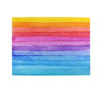 Watercolor Paint Bright Colors Line Artwork,500 Pieces Puzzles for Adults-Wooden Jigsaw Puzzle for Adults Elderly