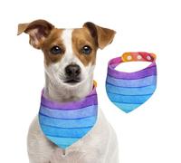 Watercolor Paint Bright Colors Line Artwork,Dog Bandanas Cotton Pet Scarf Adjustable Bibs for Pet,S