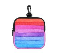 Watercolor Paint Bright Colors Line Artwork, Square Zipper Storage Bag, Neoprene Coin Purse, Small Wallets, Change Pouch, Change Purse