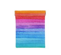 Watercolor Paint Bright Colors Line Artwork, Squeeze Top Wallet Women Storage Bag Small Coin Purse Change Pouch