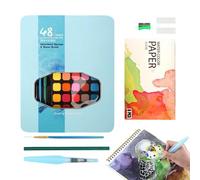 Watercolor Paint Kits For Beginners, Water Colors Paint Set Adult | 48 COOLLES SOSTICS SKETRING PAINTS Set | Portable Sketching Palette, Travel Painting Kit, Supplies