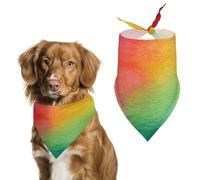 Watercolor Paint of Christmas Red Green Gold Dog Bandanna Adjustable Pet Triangle Kerchief Scarf for Cat And Dog