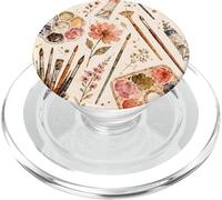 Watercolor Paint Palette and Brush Floral Design for Artists PopSockets PopGrip for MagSafe