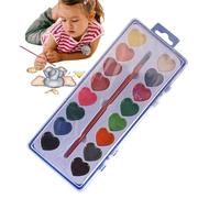 Watercolor Paint Palette Special Heart Design Bright Colors