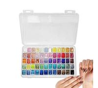 Watercolor Paint Set - Glitter Changing Colors Pearlescent Pigment Box Compact Artist Toolbox Bright Painting Cakes Elegant Design | Practical Artis