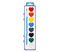 Watercolor Paint Set Heart - Vivid Shade Collection Presentation, Easy Rinse Painting Material Selection, Friendly Visual Art Coloring Pack, Imaginative Play Enhancement Tool | Joyful