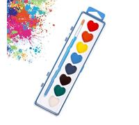Watercolor Paint Set Heart - Washable Drawing Kit, Interactive Art Supplies, Fun Creative Craft | For Boys Girls Homeschooling Classroom Home Birthday Scrapbooking Art Classes Valentine’s Day Holiday