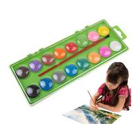 Watercolor Paint Set - Round Watercolor with Paintbrush, Painting Brush for Coloring, Student Paintiing Kit for Canvas, Valentine's Day Painting, 16 Ribbon Brushes