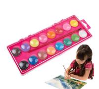 Watercolor Paint Set - Round Watercolor with Paintbrush, Painting Brush for Coloring, Student Paintiing Kit for Canvas, Valentine's Day Painting, 16 Ribbon Brushes