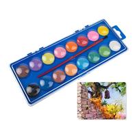 Watercolor Paint Set - Round Watercolor with Paintbrush, Painting Brush for Coloring, Student Paintiing Kit for Canvas, Valentine's Day Painting, 16 Ribbon Brushes