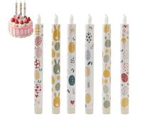 Watercolor Paint Set - Set of 6 LED Candlesticks for Valentine's Day | Taper Candles with LED Lighting, for Home, Dining Room, Centerpiece, Fireplace, Outdoor, Christmas, Birthday