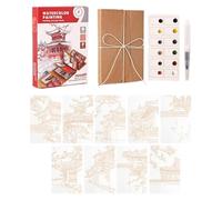 Watercolor Paint Set with Book - Travel Drawing - Watercolor Beginner Workbook,for Students Hobbyists Beginners Travelers Outdoor Coffee Shop Park Road Trips Hiking Camping