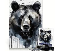 Watercolor Painted Bear 1000 Piece Jigsaw Puzzle for Teenagers Logic Ability Mind Calming Fun Secure Join Great Gift (50x75cm)