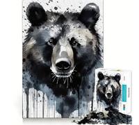 Watercolor Painted Bear 1000 Piece Puzzle For Adults Mind Skill Play Laser Cut for Flawless Fit Rewarding Activity for Rainy Days (38x52cm)