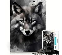 Watercolor Painted Fox 1000 Piece Jigsaws for Adults Brain Recall Game Tight Interlock No Gaps Calming Mental Break Activity (50x75cm)