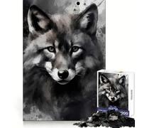 Watercolor Painted Fox Jigsaw 1000 Pieces for Adults Focus Enhance Casual Relaxation Smooth Cut Lovely Gift (38x52cm)