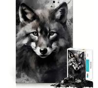 Watercolor Painted Fox Puzzle for Adults 1000 Pieces Memory Play Game Firm Fit Secure Assembly Meaningful Connection Building Game (38x26cm)