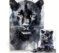 Watercolor Painted Panther Jigsaw Puzzles 1000 Piece for Adults Intellectual Fun Calm Distraction Sharp Cut Thoughtful Gift (38x52cm)